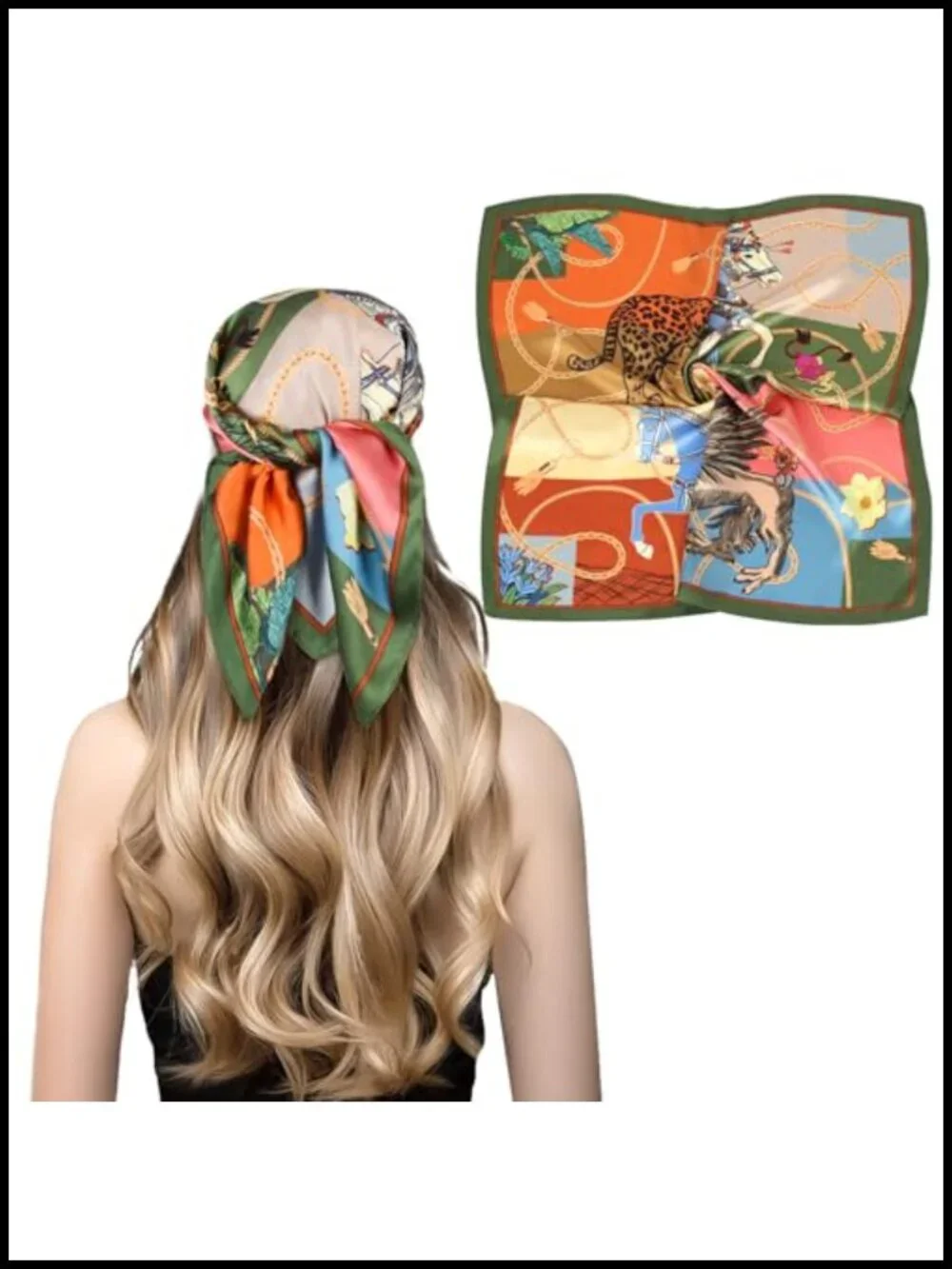 Silk-Like Square Scarf 27.5x27.5 Inches Fashion Bandana
